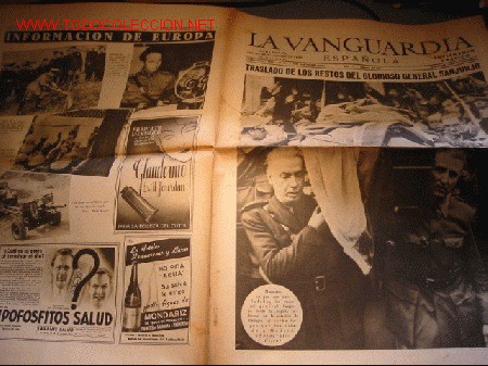 Coleccionismo de revistas y peri&oacute;dicos: DIARIO LA VANGUARDIA A&Ntilde;O 1939