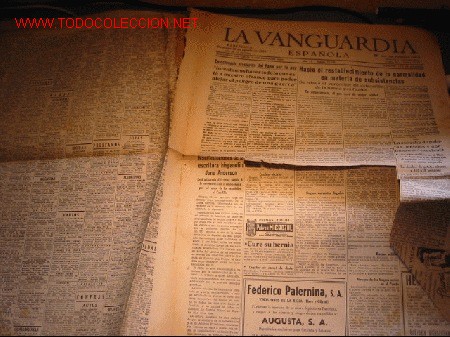 Coleccionismo de revistas y peri&oacute;dicos: DIARIO LA VANGUARDIA A&Ntilde;O 1939