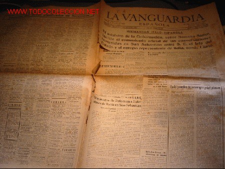 Collezionismo di Riviste e Giornali: DIARIO LA VANGUARDIA A&Ntilde;O 1939