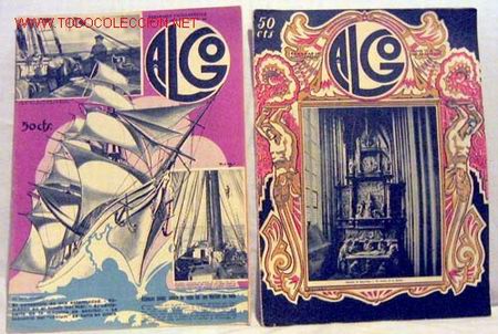 Coleccionismo de revistas y peri&oacute;dicos: 2 revistas Algo n&ordm; 193 y 194 1933 Maguncia Isla Malaita Barcos vela Cr&iacute;a canario canaricultura