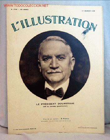 Coleccionismo de revistas y peri&oacute;dicos: L illustration febrero 1934 Le president Domergue revista francesa