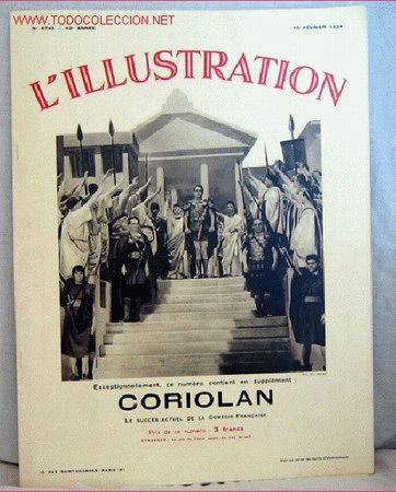 Coleccionismo de revistas y peri&oacute;dicos: L illustration Febrero 1934 Coriolan revista francesa