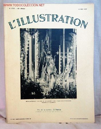 Coleccionismo de revistas y peri&oacute;dicos: L illustration mayo 1934 F&ecirc;te Nationale Fiesta Nacional revista francesa