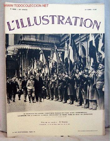 Coleccionismo de revistas y peri&oacute;dicos: L illustration abril 1935 Le pelerinage des anciens combattants en Italie revista francesa