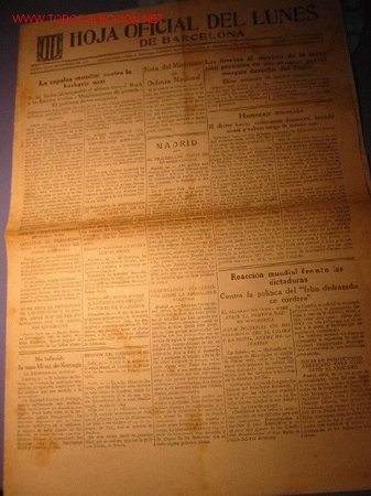 Collezionismo di Riviste e Giornali: DIARIO HOJA OFICIAL DEL LUNES A&Ntilde;O 1938 - Casa de Asistencia Presidente Maci&aacute;