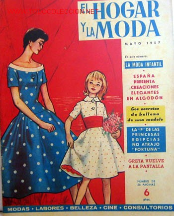 Coleccionismo de revistas y peri&oacute;dicos: El hogar y la moda revista femenina mayo 1957 modas labores belleza cine consultorios