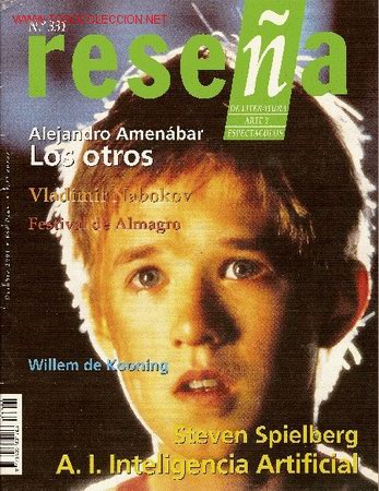 Collection Magazines and Newspapers: Revista 'Rese&ntilde;a', n&ordm; 331.Octubre 2001. Cine, literatura, arte y m&uacute;sica. Haley Joel Osment en portada