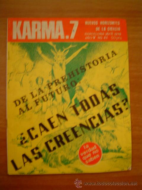 Coleccionismo de Revistas y Peri&oacute;dicos: REVISTA KARMA 7- N&ordm; 41- BARCELONA ABRIL 1976 DE LA PREHISTORIA  AL FUTURO