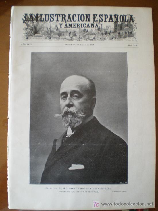 Coleccionismo de Revistas y Peri&oacute;dicos: ILUSTRACION ESPA&Ntilde;OLA/AMERICANA (08/12/1905) TOLEDO ACADEMIA DE INFANTERIA LUQUE Y COCA  TAPICES GOYA