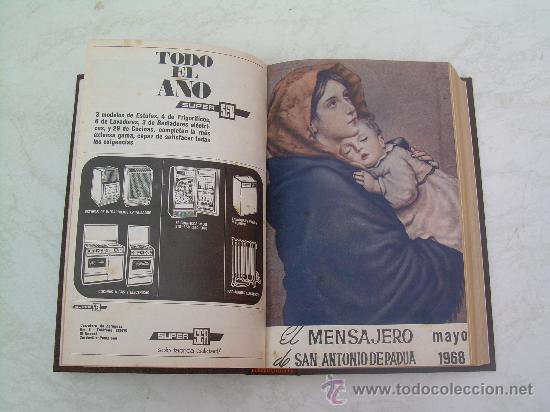 Coleccionismo de Revistas y Peri&oacute;dicos: EL MENSAJERO DE SAN ANTONIO DE PADUA - A&Ntilde;OS 1968 Y 1969 COMPLETOS - EN UN TOMO ENCUADERNADO EN TELA