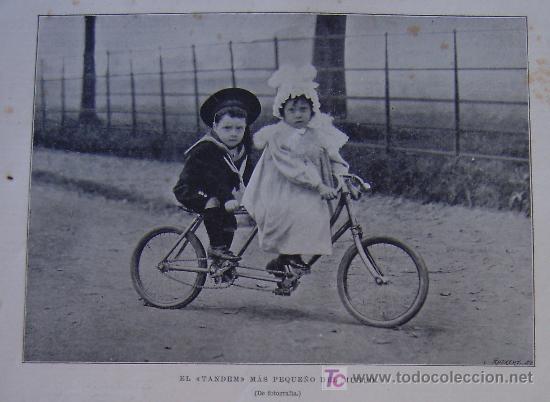 Coleccionismo de revistas y peri&oacute;dicos: EL TANDEM MAS PEQUE&Ntilde;O DEL MUNDO (CICLISMO BICICLETA NI&Ntilde;OS)