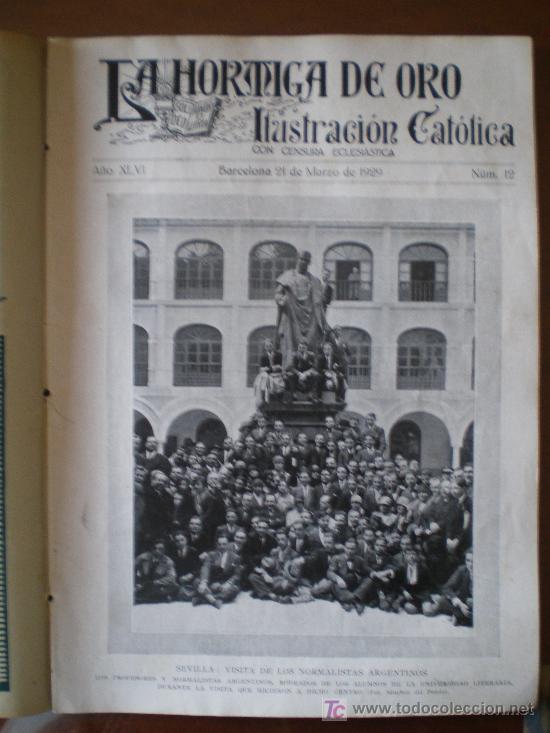 Coleccionismo de revistas y peri&oacute;dicos: LA HORMIGA DE ORO N&ordm; 12 (21/05/29) MONTILLA SEVILLA VALENCIA ZAMORA COLON CARTAGENA ESCORIAL FALLAS