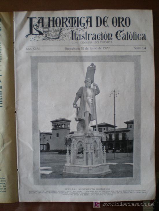 Coleccionismo de revistas y peri&oacute;dicos: LA HORMIGA DE ORO N&ordm; 24 (13/06/29) SEVILLA MONTJUICH AVIACION MADRID BU&Ntilde;OL CANFRANC BILBAO