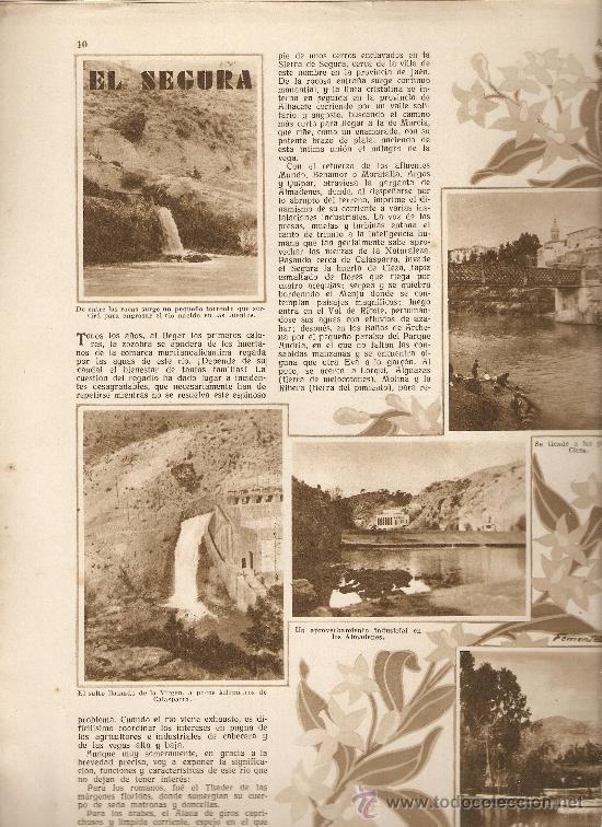 Coleccionismo de Revistas y Peri&oacute;dicos: A&Ntilde;O 1933 EL RIO SEGURA MURCIA ORIHUELA ALMADENES EL MENJU ARCHENA PRESA DE LA CONTRAPARADA