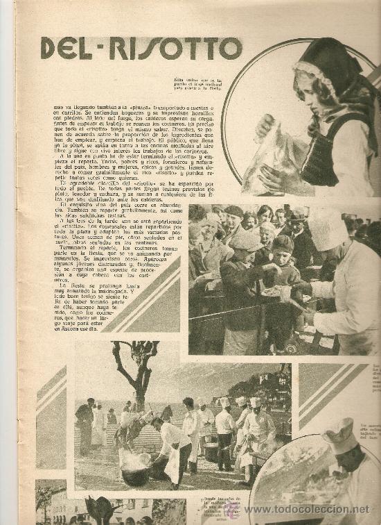 Sammeln von Zeitschriften und Zeitungen: A&Ntilde;O 1935 ASCONA FIESTA DEL RISOTTO TRAJES TIPICOS MORELLA Y EL RIO BERGANTE FUMAR PIPAS DE ESPUMA