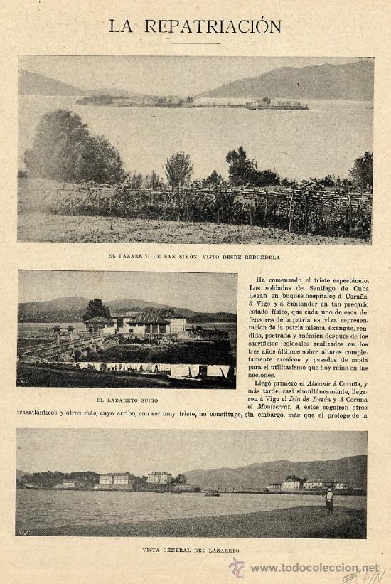 Collection Magazines and Newspapers: REPATRIACION DE LOS SOLDADOS PROCEDENTES DE CUBA 1898, 2 HOJAS REVISTA