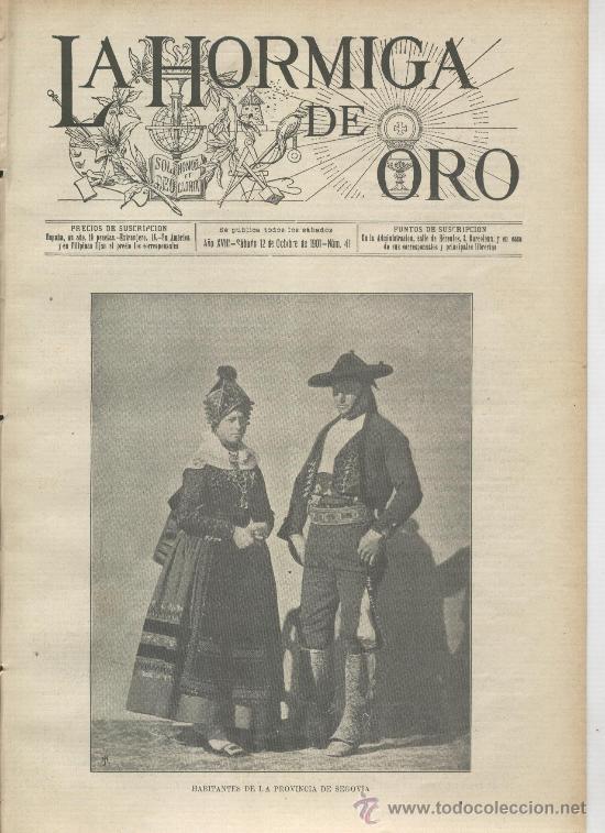 Colecionismo de Revistas e Jornais: REVISTA. A&Ntilde;O 1901. TRAJES TIPICOS ESPA&Ntilde;OLES. PROVINCIA DE SEGOVIA.SEGOVIA.