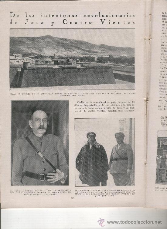 Coleccionismo de revistas y peri&oacute;dicos: REVISTA A&Ntilde;O 1930 SUBLEVACION DE JACA CUATRO VIENTOS SANTA MARIA DE CERVELLO ARCHANDA