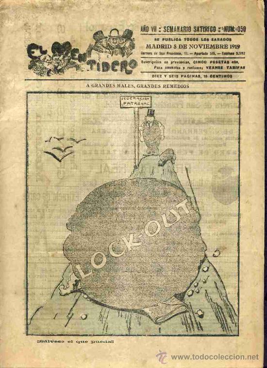 Coleccionismo de Revistas y Peri&oacute;dicos: Revista EL MENTIDERO de Madrid, de 8 de Noviembre de 1919. Semanario satirico (ver foto adicional)
