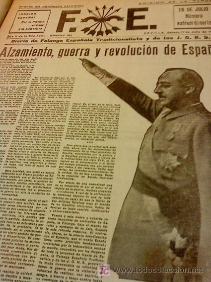 Collection Magazines and Newspapers: Diario de F.E. Tradicionalista y de las JONS. N&ordm; 312 (S&aacute;bado 17 julio 1937). N&ordm; Extraordinario