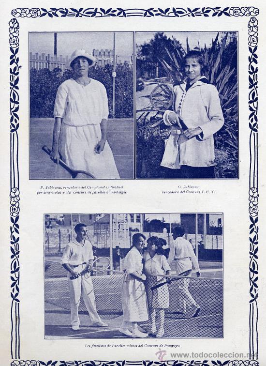 Coleccionismo de revistas y peri&oacute;dicos: TENIS 1916 CLUB POMPEYA 2 HOJAS REVISTA