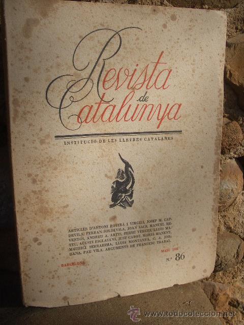 Coleccionismo de Revistas y Peri&oacute;dicos: REVISTA DE CATALUNYA- INSTITUCI&Oacute; DE LES LLETRES CATALANES, MAIG 1938 N&ordm; 86, EX-LIBRIS