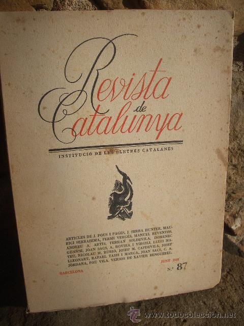 Coleccionismo de Revistas y Peri&oacute;dicos: REVISTA DE CATALUNYA- INSTITUCI&Oacute; DE LES LLETRES CATALANES, JUNY 1938 N&ordm; 87, EX-LIBRIS