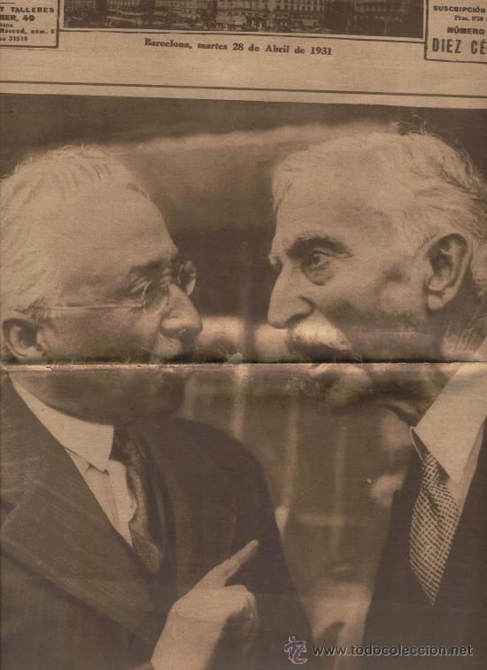 Colecionismo de Revistas e Jornais: EL DIA GRAFICO.28-04-1931. ACLAMACION AL PRESIDENTE DE LA REPUBLICA ALCALA ZAMORA.RUGBY BARCELONA.