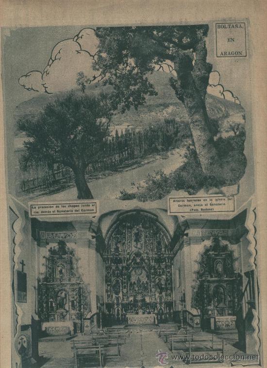 Collection Magazines and Newspapers: EL DIA GRAFICO. 11-09-1927.SANATORIO DEL CARMEN EN BOLTA&Ntilde;A EN ARAGON.