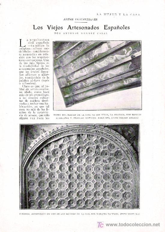Coleccionismo de Revistas y Peri&oacute;dicos: Los viejos artesonados espa&ntilde;oles - 1926 * SEVILLA * GRANADA *