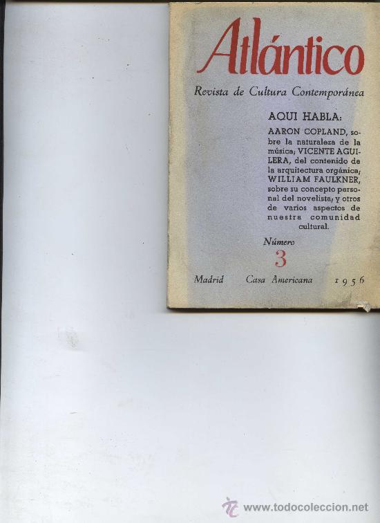 Collection Magazines and Newspapers: ATLANTICO - REVISTA DE CULTURA CONTEMPORANEA - N&ordm; 3 A&Ntilde;O 1956 -