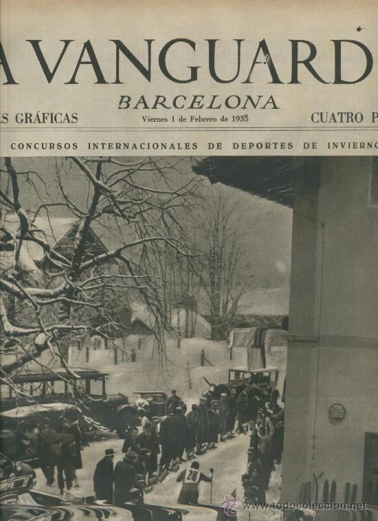 Coleccionismo de Revistas y Peri&oacute;dicos: LA VANGUARDIA. 1-02-1935.JUEGOS DE INVIERNO DE GARMISCH .ESQUI.SKI.PINTORES ARMENGOL.BOSCH-ROGER.