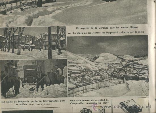 Coleccionismo de Revistas y Peri&oacute;dicos: LA VANGUARDIA A&Ntilde;O 1935 LA CERDA&Ntilde;A NEVADA PUIGCERDA CAMION EN LA NIEVE CAMPRODON SANT ANDREU