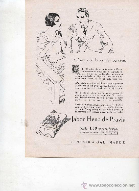 Collection Magazines and Newspapers: JABON HENO DE PRAVIA - HOJA DE PUBLICIDAD DE LA REVISTA BLANCO Y NEGRO -