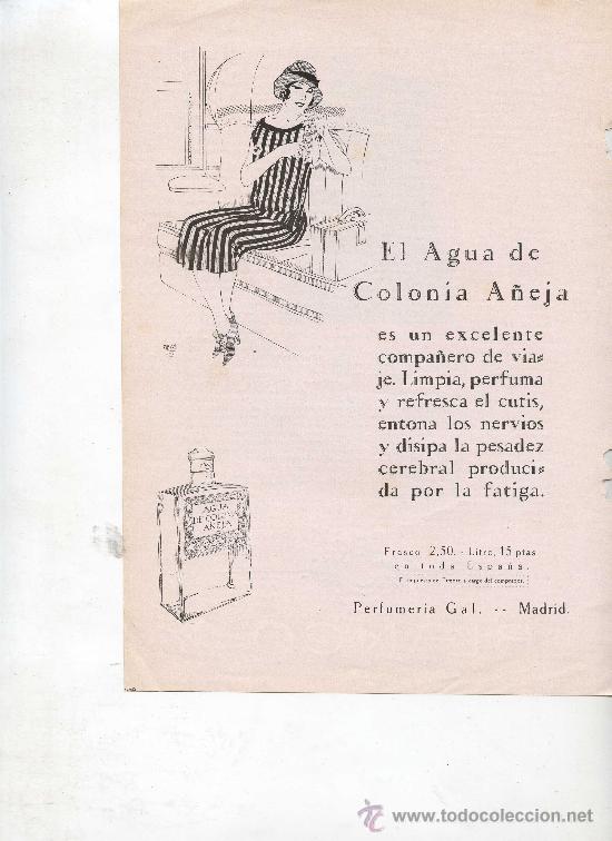 Collection Magazines and Newspapers: EL AGUA DE COLONIA A&Ntilde;EJA - HOJA DE PUBLICIDAD DE LA REVISTA BLANCO Y NEGRO -