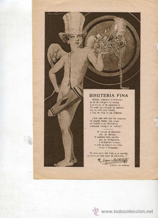 Collection Magazines and Newspapers: BISUTERIA FINA - HOJA DE PUBLICIDAD DE LA REVISTA BLANCO Y NEGRO -