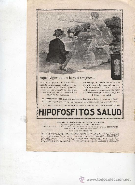 Collection Magazines and Newspapers: HIPOFOSFITOS SALUD - HOJA DE PUBLICIDAD DE LA REVISTA BLANCO Y NEGRO -