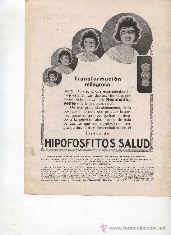 Collection Magazines and Newspapers: HIPOFOSFITOS SALUD - HOJA DE PUBLICIDAD DE LA REVISTA BLANCO Y NEGRO -