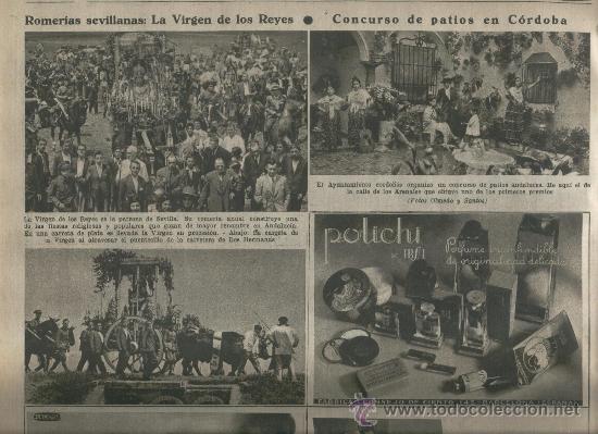 Coleccionismo de Revistas y Peri&oacute;dicos: LA VANGUARDIA 1935 LA VIRGEN DE LOS REYES DOS HERMANAS PATIO DE CORDOBA ARENALES CASA DE VELAZQUEZ