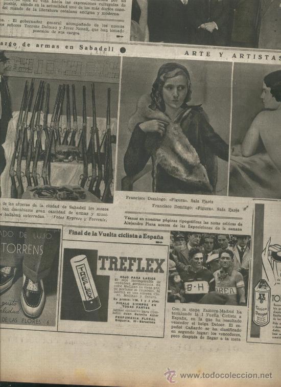 Collection Magazines and Newspapers: LA VANGUARDIA A&Ntilde;O 1935 ARMAS MOSSOS D'ESQUADRA EN SABADELL DE VUELTA A ESPA&Ntilde;A CA&Ntilde;ARDO CILCISMO