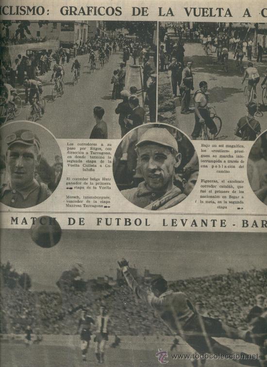 Coleccionismo de Revistas y Peri&oacute;dicos: LA VANGUARDIA. 4-06-1935.CICLISMO EN TARRAGONA.REGATAS.LEVANTE-BAR&Ccedil;A.FUTBOL.SARDANES.FONT DE LA MINA
