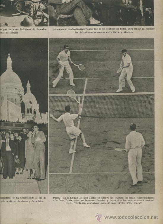 Coleccionismo de revistas y peri&oacute;dicos: LA VANGUARDIA. 12-06-1935.HOMENAJE A LOPE DE VEGA EN MADRID. DUX. TENNIS. ROLAND GARROS. COPA DAVIS.