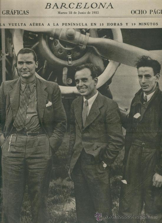 Colecionismo de Revistas e Jornais: LA VANGUARDIA A&Ntilde;O 1935 VUELTA A ESPA&Ntilde;A EN AVION CERA XIQUETS DE VALLS MOIXIGANGA SITGES CASTELLERS