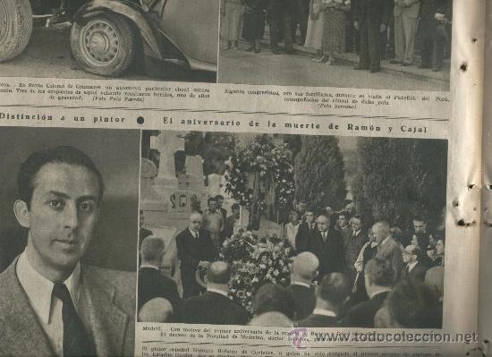 Coleccionismo de Revistas y Peri&oacute;dicos: LA VANGUARDIA A&Ntilde;O 1935 ACCIDENTE EN SANTA COLOMA DE GRAMANET MUERTE DE RAMON Y CAJAL GRECIA