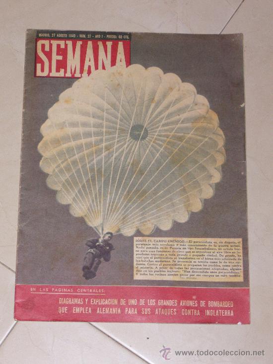 Coleccionismo de Revistas y Peri&oacute;dicos: revista semana n&ordm; 27 - 27 de agosto de 1940
