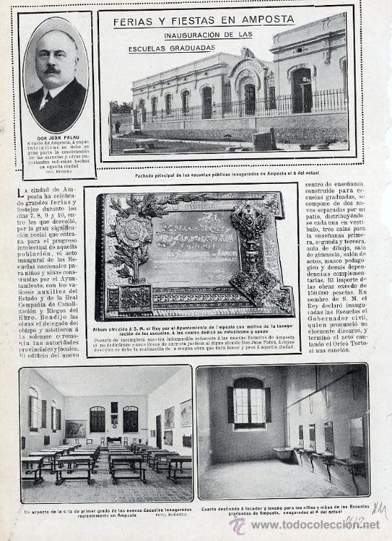 Coleccionismo de Revistas y Peri&oacute;dicos: AMPOSTA 1912 ESCUELAS HOJA REVISTA