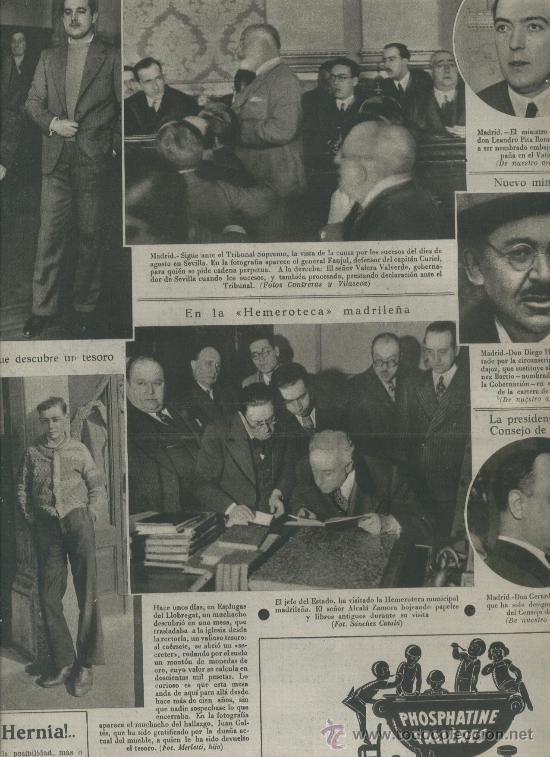 Sammeln von Zeitschriften und Zeitungen: LA VANGUARDIA 1934 TESORO EN ESPLUGAS DE LLOBREGAT.SUCESOS DE SEVILLA ALEMANIA NAZI FUTBOL OVIEDO