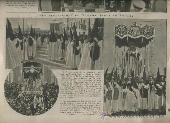 Coleccionismo de Revistas y Peri&oacute;dicos: 1934 BARCOS  EN GIBRALTAR SEMANA SANTA EN SEVILLA  COFRADIA DE SAN BENITO LA  ESTRELLA