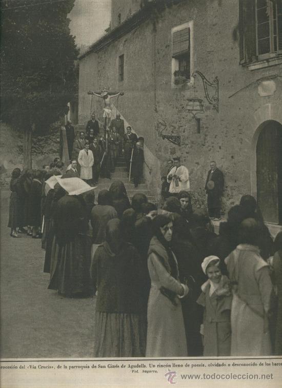 Collectionnisme de Revues et Journaux: LA VANGUARDIA A&Ntilde;O 1934 VIA CRUCIS EN SANT GENIS DELS AGUDELLS SANTO GINES DE AGUDELLS. BARCELONA