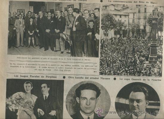 Coleccionismo de revistas y peri&oacute;dicos: LA VANGUARDIA 1934 FIRA DE MATARO SITIO DE RIPOLL RUGBY ENTRE FRANCIA Y CATALU&Ntilde;A LANZAMIENTO DE PESO